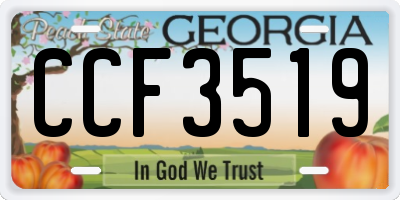 GA license plate CCF3519