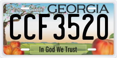 GA license plate CCF3520