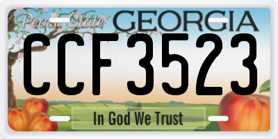 GA license plate CCF3523