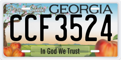 GA license plate CCF3524