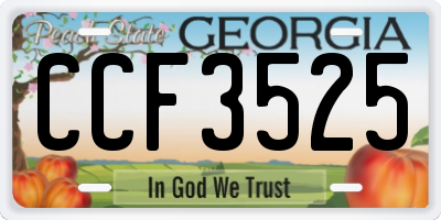 GA license plate CCF3525