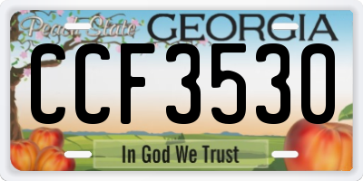 GA license plate CCF3530