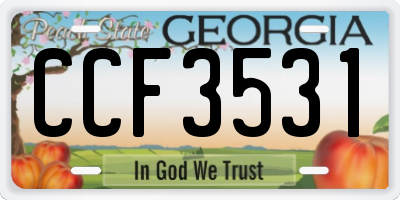 GA license plate CCF3531