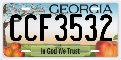 GA license plate CCF3532
