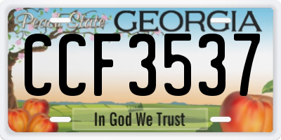 GA license plate CCF3537