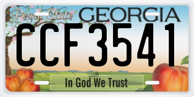 GA license plate CCF3541
