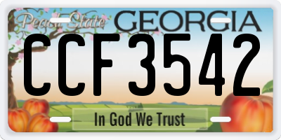 GA license plate CCF3542