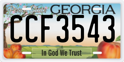 GA license plate CCF3543