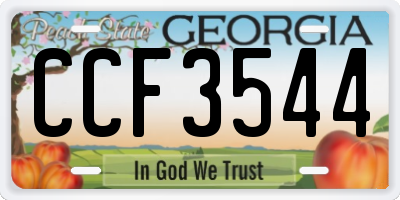 GA license plate CCF3544
