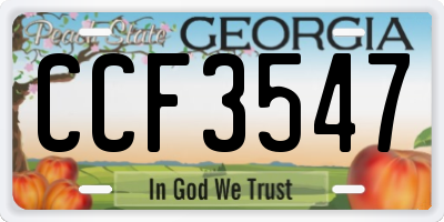 GA license plate CCF3547
