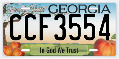 GA license plate CCF3554