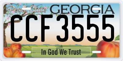 GA license plate CCF3555