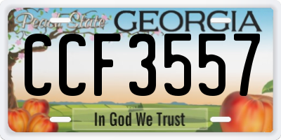 GA license plate CCF3557