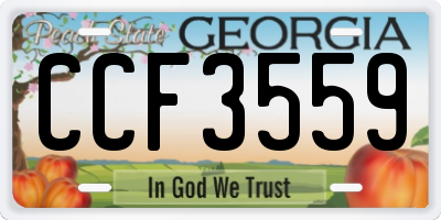 GA license plate CCF3559