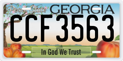 GA license plate CCF3563