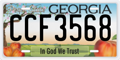 GA license plate CCF3568