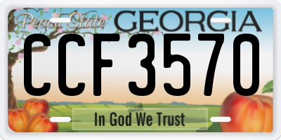 GA license plate CCF3570