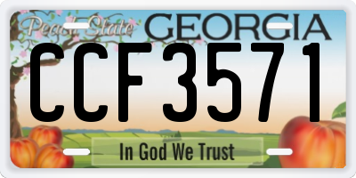 GA license plate CCF3571