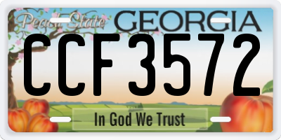 GA license plate CCF3572
