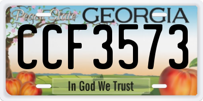 GA license plate CCF3573