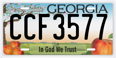 GA license plate CCF3577