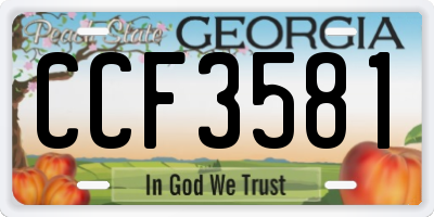 GA license plate CCF3581