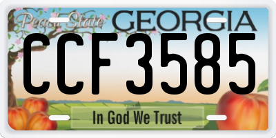 GA license plate CCF3585