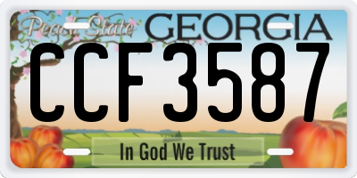 GA license plate CCF3587