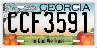 GA license plate CCF3591