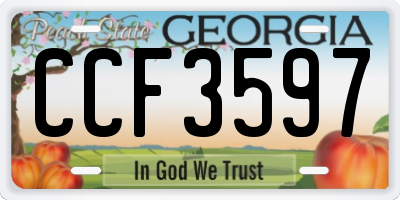 GA license plate CCF3597