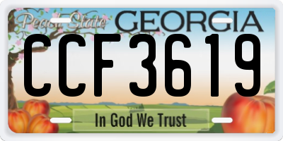 GA license plate CCF3619
