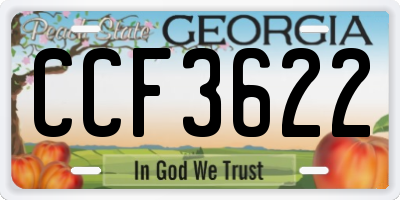 GA license plate CCF3622