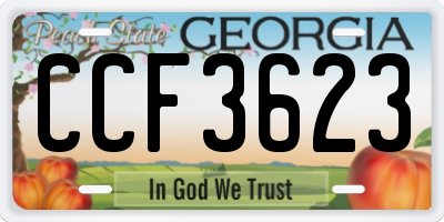 GA license plate CCF3623