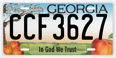 GA license plate CCF3627