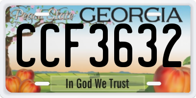 GA license plate CCF3632
