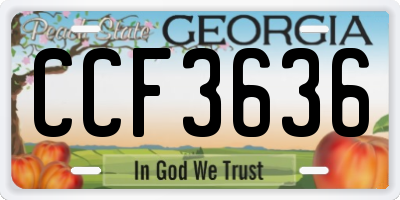 GA license plate CCF3636