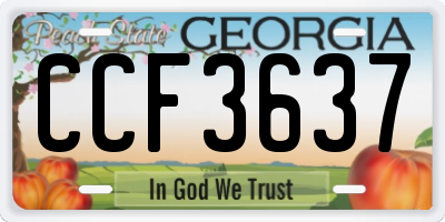 GA license plate CCF3637