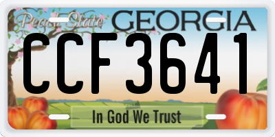 GA license plate CCF3641