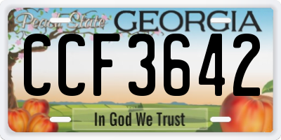 GA license plate CCF3642
