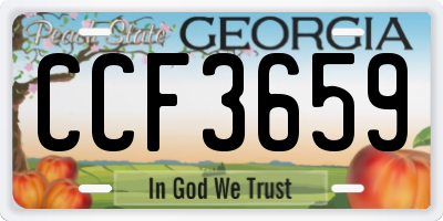 GA license plate CCF3659