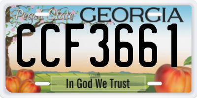 GA license plate CCF3661