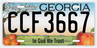 GA license plate CCF3667