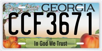 GA license plate CCF3671