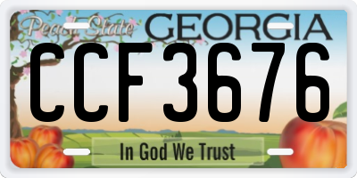 GA license plate CCF3676