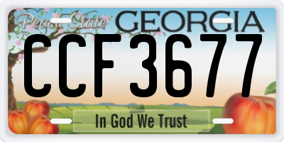 GA license plate CCF3677