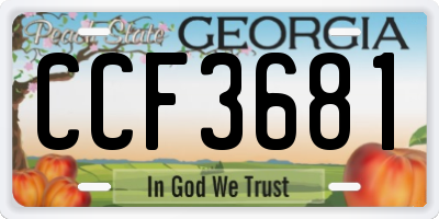 GA license plate CCF3681