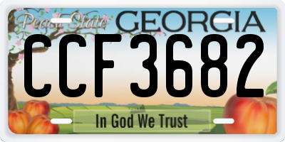 GA license plate CCF3682