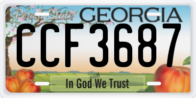 GA license plate CCF3687