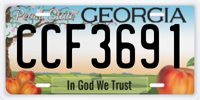 GA license plate CCF3691