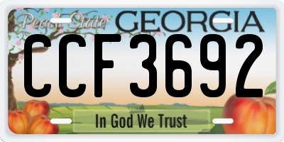 GA license plate CCF3692